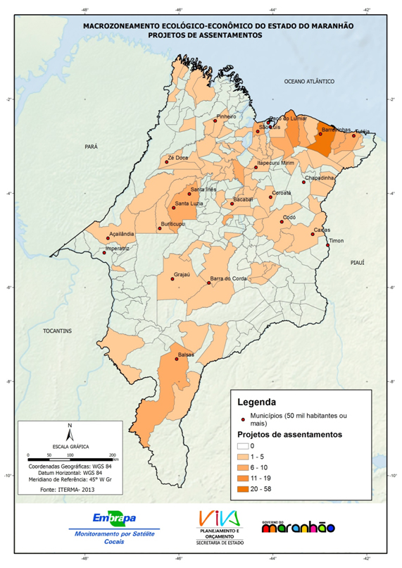 Projetos estaduais de assentamento rural no Estado do Maranhão-(2013)