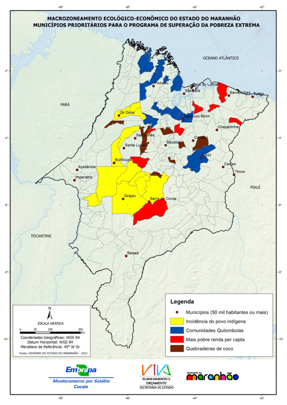 Municípios prioritários para o programa de superação da pobreza extrema no Estado do Maranhão-(2012)