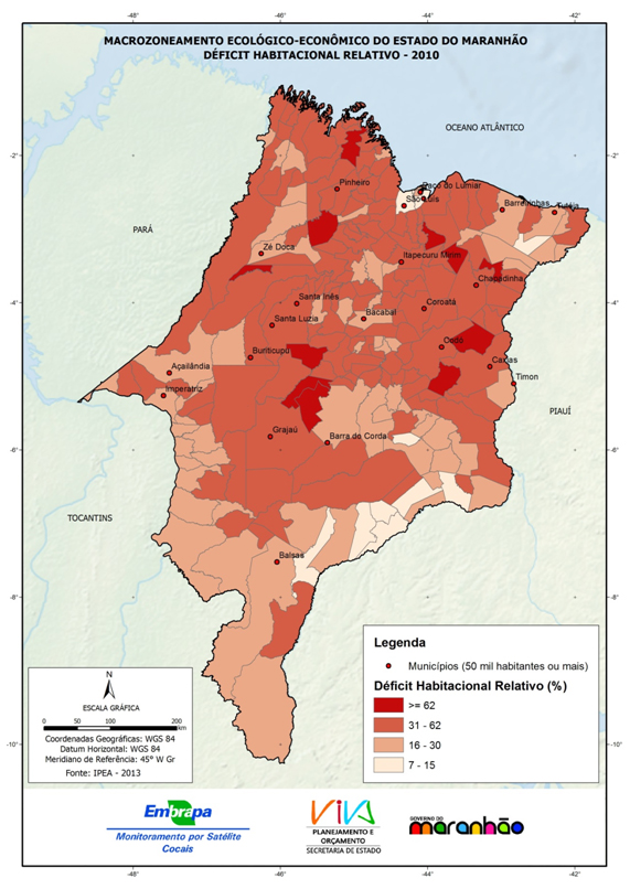 Déficit habitacional relativo no Estado do Maranhão – 2010