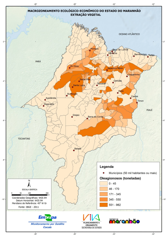 Produção da extração vegetal do Estado do Maranhão – oleaginosos-(2011)