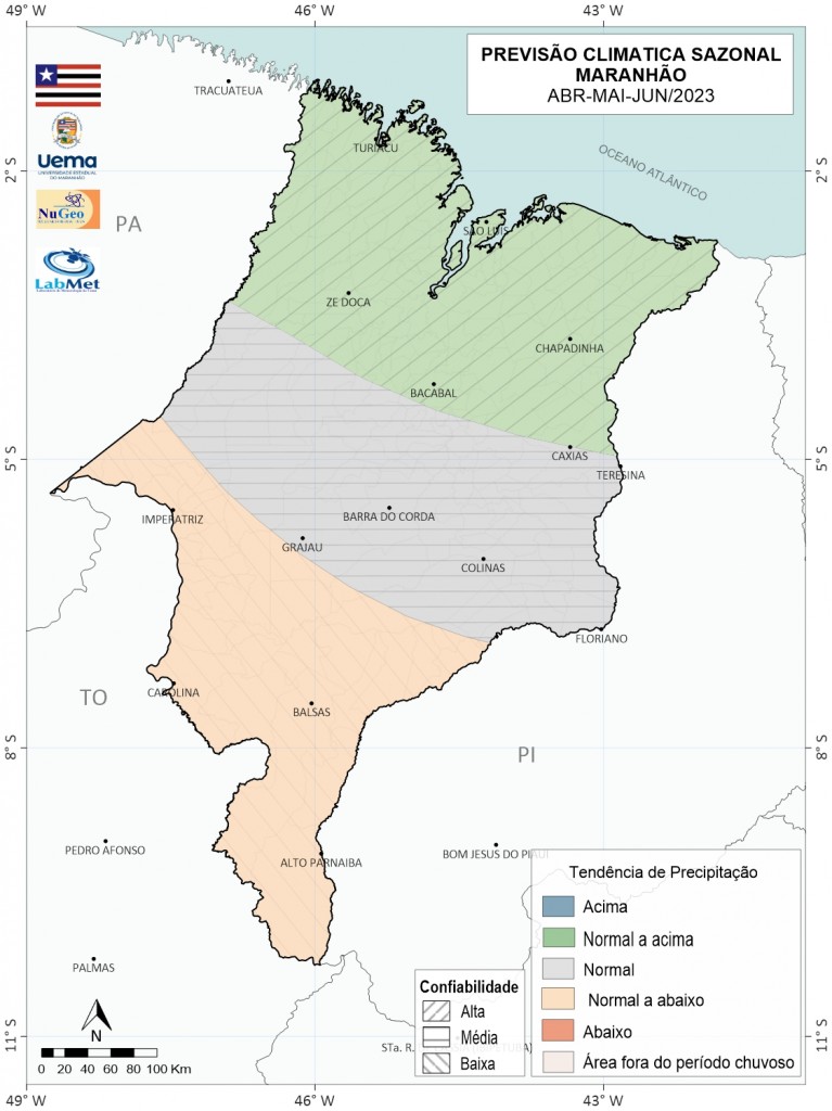 Figura 07 – Previsão climática para o trimestre AMJ/2023 para o estado do Maranhão 