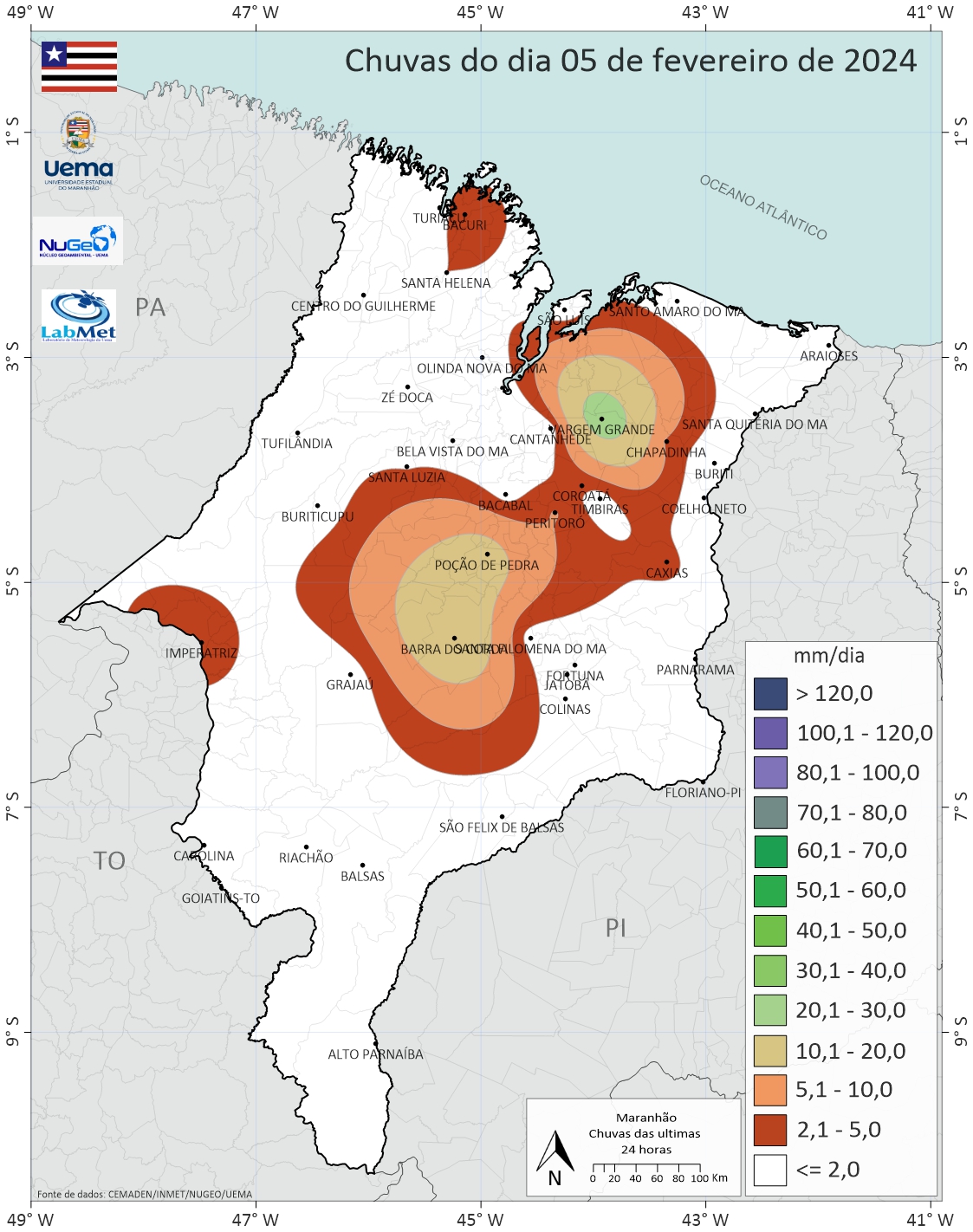 Chuvas do dia 05/02/2024