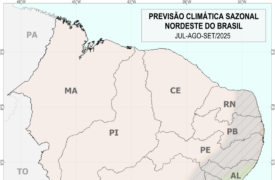 Análise e previsão climática para o trimestre julho, agosto e setembro de 2025 – JAS/2025 no Nordeste do Brasil