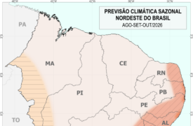 Análise e previsão climática para o trimestre agosto, setem e outubro – ASO/2026 no Nordeste do Brasil