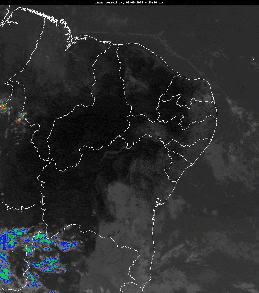 Imagem de satélite sobre o Maranhão em 12 de agosto de 2026